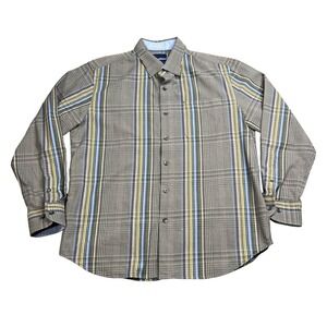 Tommy Bahama Mens Medium "Glen There Done That" Button Down Shirt Silk Cotton